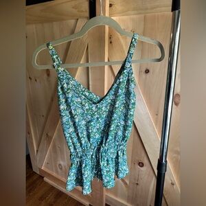 Sienna Sky Floral Camisole in Green, Blue and White
